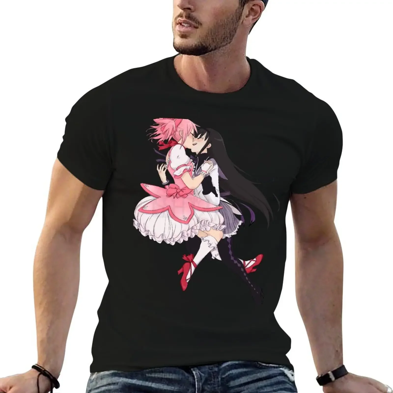 

Madoka Magica Madoka and Homura T-Shirt customs sports fans vintage anime shirt summer tops mens graphic t-shirts funny