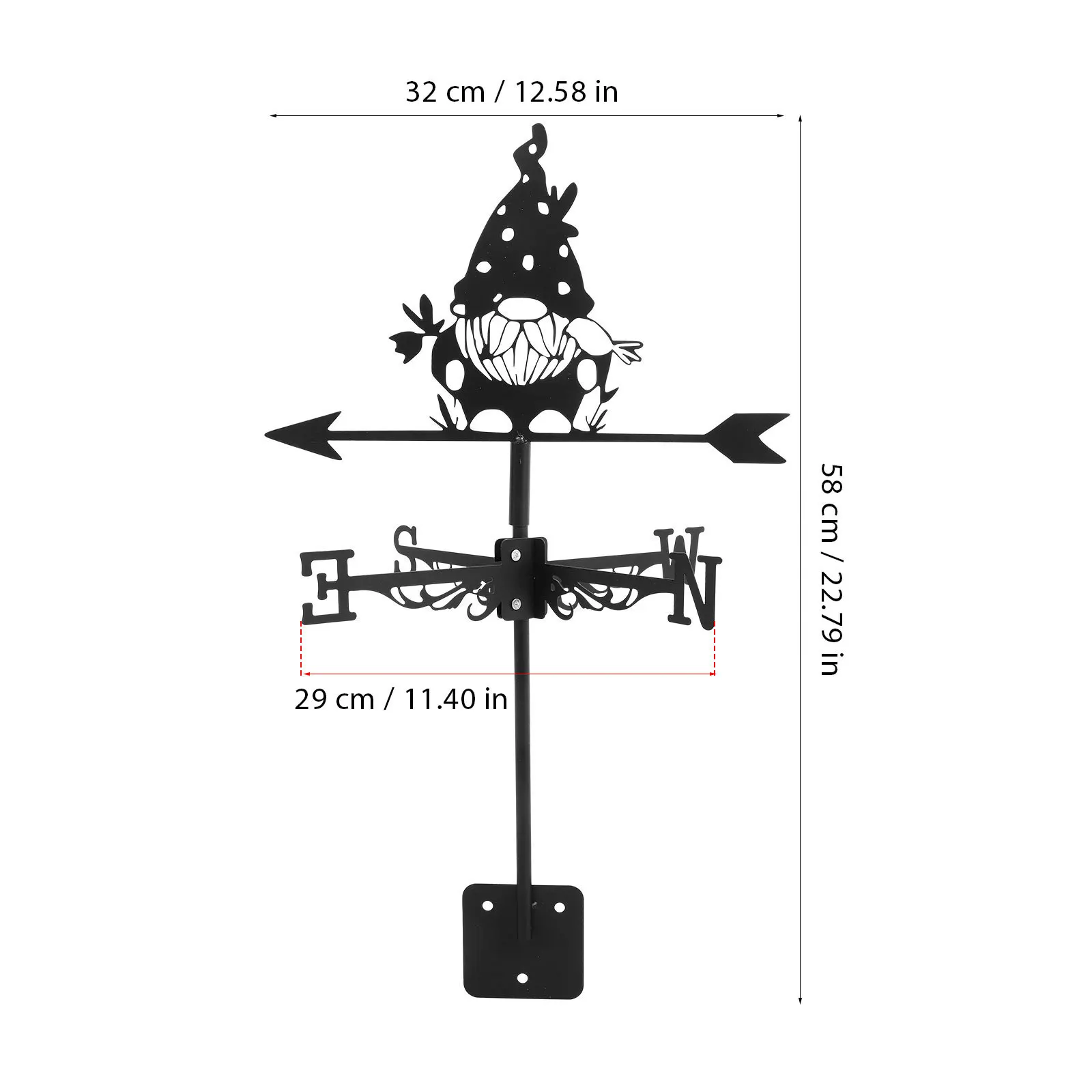 جنوم Weathervane الحديد ريشة الطقس ساحة مستقرة ديكور سقف حديقة فناء ديكور مؤشر اتجاه الرياح Weathervane