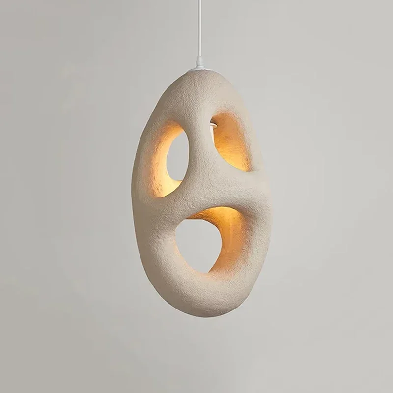 New Japanese Wabi Sabi Porous Shaped Pendant Light Nordic Minimalist Creative Home Bedroom Bedside Decoration Pendant Light