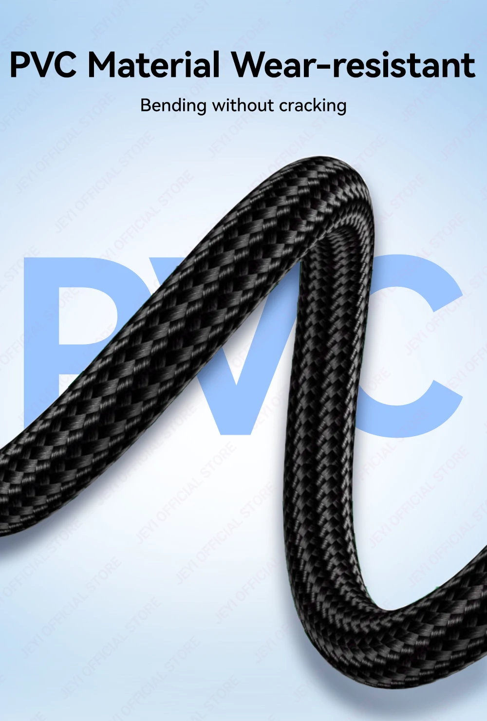 JEYI Netzteil-Verlängerungskabel-Set – 24-poliges ATX + 8-poliges EPS + 6 + 2-poliges PCIe, 18 AWG-Kupferdraht mit hochwertigem geflochtenen Schlauch und Kabelkämmen – Detail 6