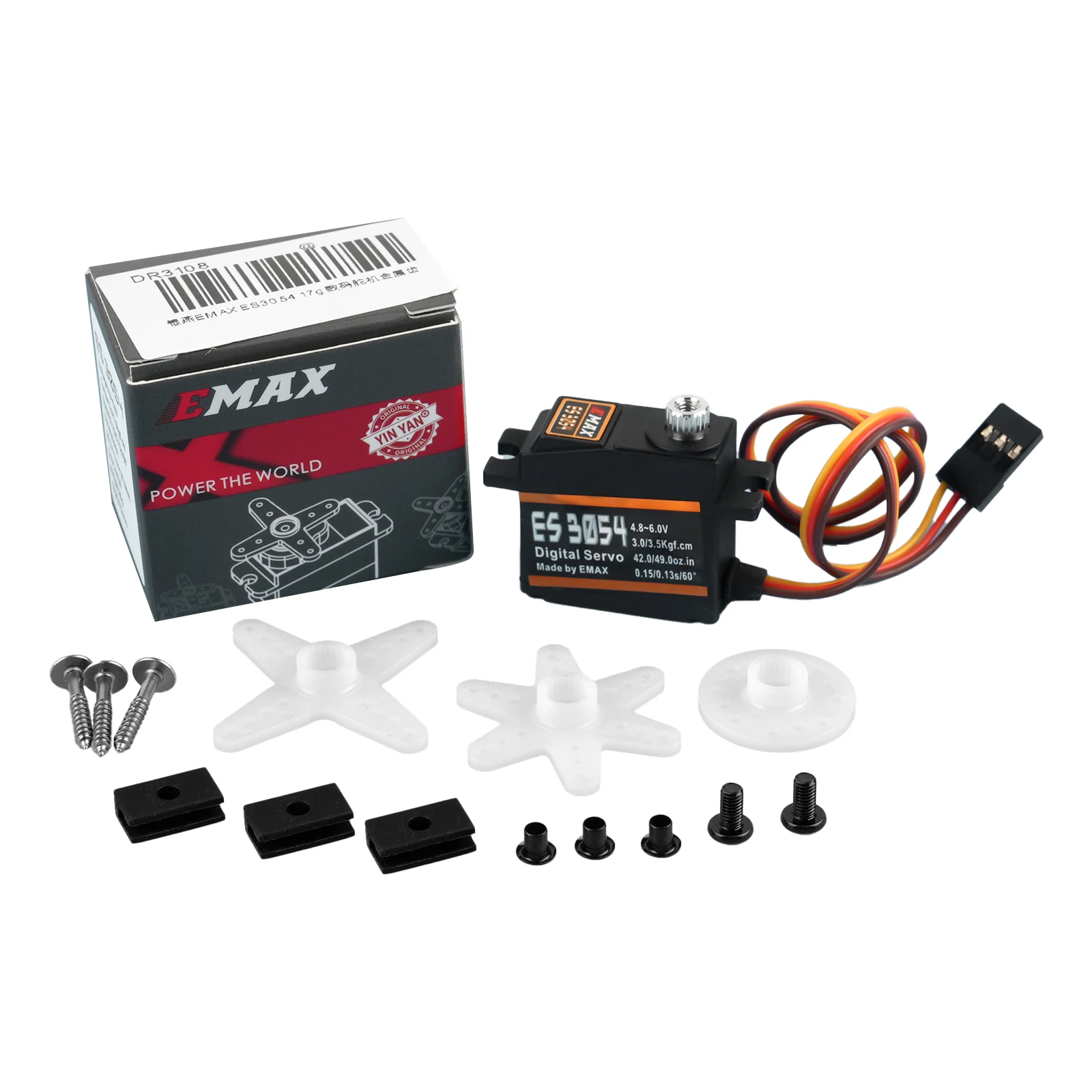 

Цифровой сервопривод Stemedu EMAX ES3054 17г с металлическим редуктором 23T для радиоуправляемых самолетов и FPV дронов