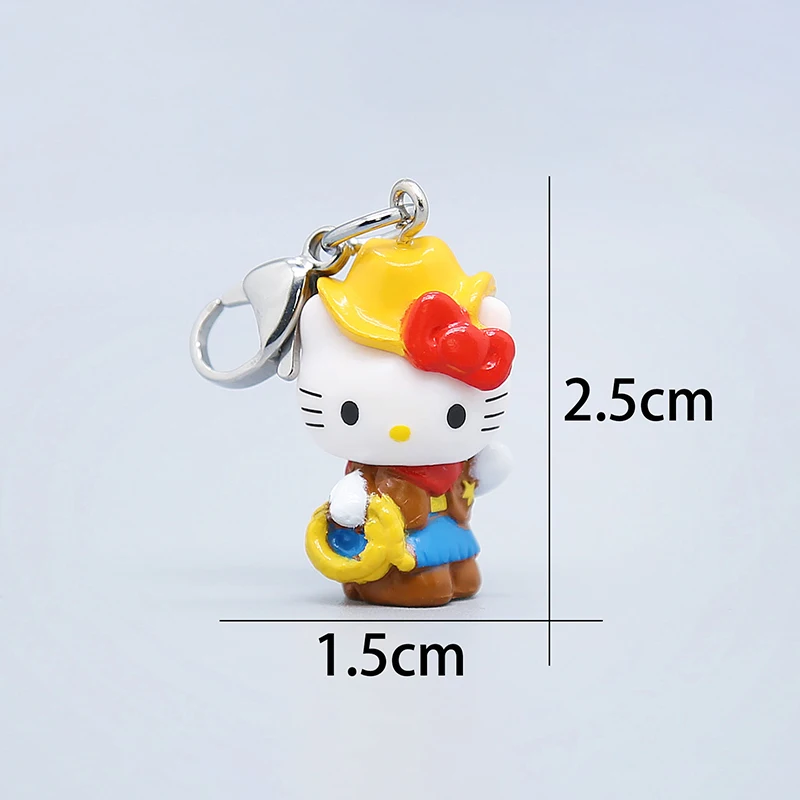 Kawaii Sanrio Hello Kitty Mini Doll Keychain Anime Kuromi My Melody Decor Car Key Ring Pendant Creative Fashion Hanging Gift Toy