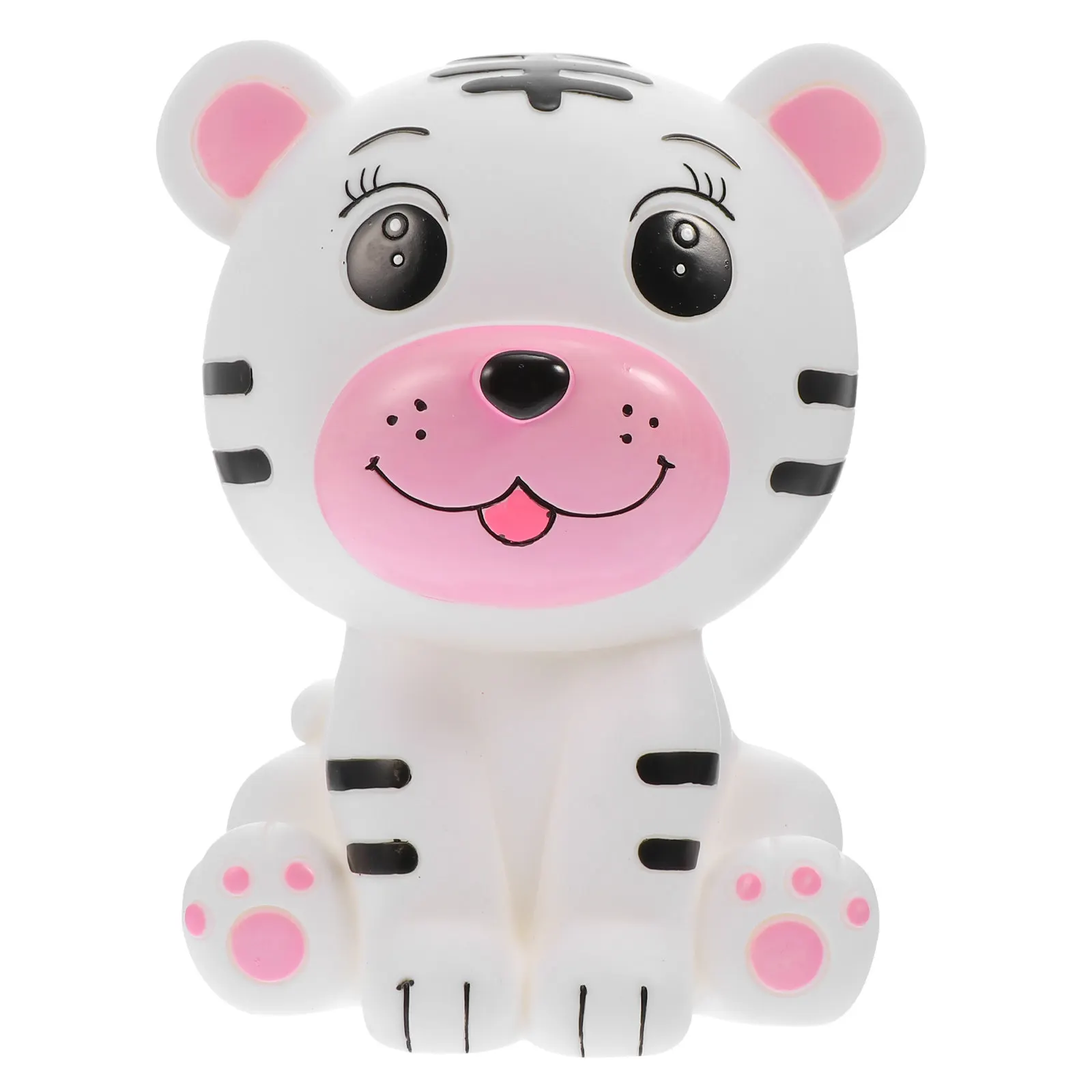 1Pcs Premium Vinyl Tiger Shape Coin Bank Creative Adorable Money Saving Piggy Bank for Birthday Gift Home Desktop Decor