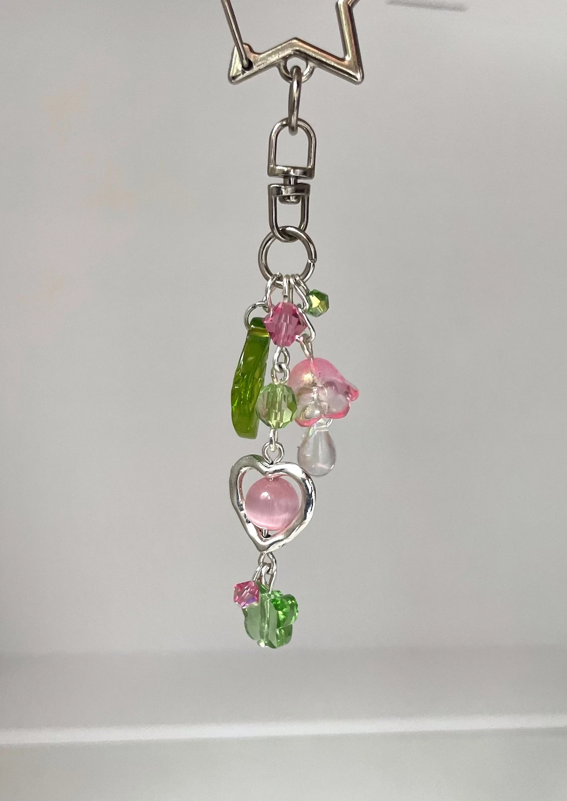 TXT TEMPTATION inspired beaded keychain | moa gift | KPOP accessories | handmade beaded keychain | pink and green keychain