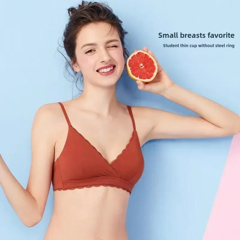 حمالة صدر على شكل مثلث للفتيات من MISS EMILY بدون أسلاك داخلية، مريحة، قابلة للتنفس، بدون خياطة، حمالة صدر صغيرة، نمط رفيع #3