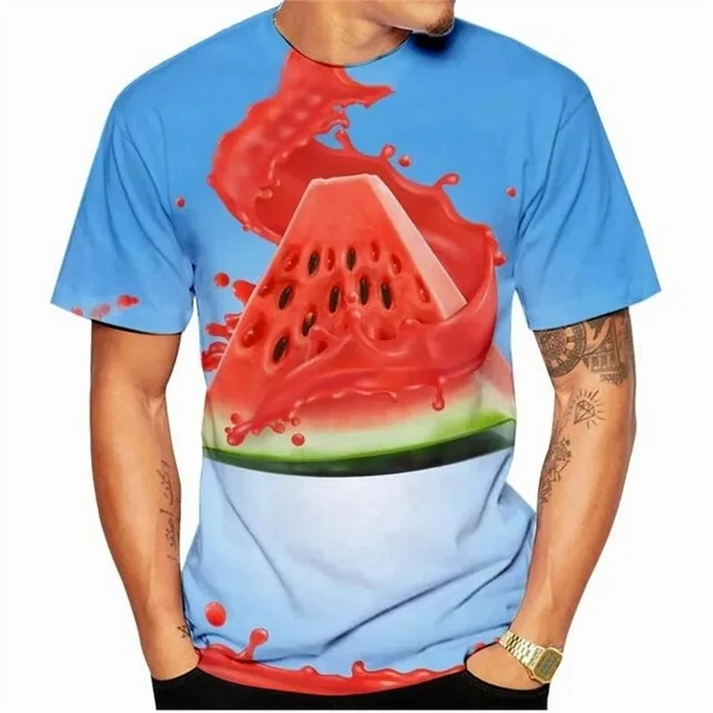 New Fashion T-Shirts Watermelon 3D Printed Streetwear Men Women Harajuku Funny Short Sleeve T Shirt Oversize Tees Tops Tshirt