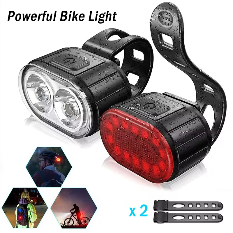 Powerful Bike Lighting Front and Rear Lights Bicycle Lamp Led Cycling Light Bike Flashlight for Bicycle Front Taillight Lantern