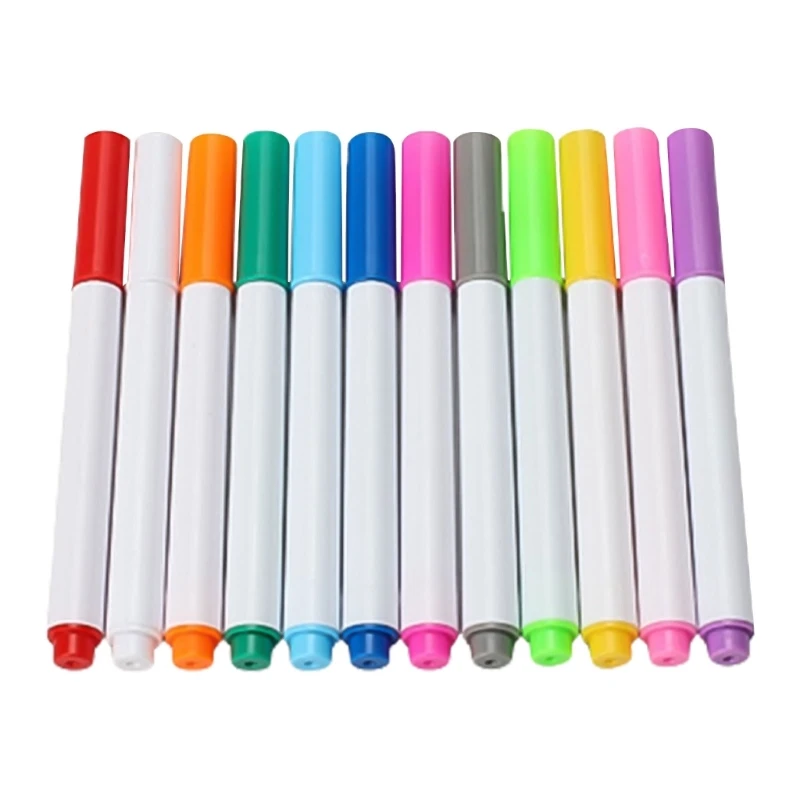 12 Colors Fabric Marker Water Soluble Pen Water Disappearing Pen for Sewing Dropship