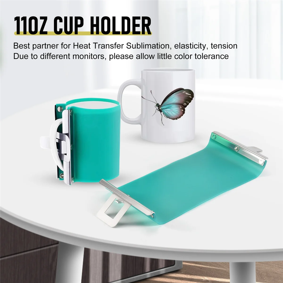 12PCS/LOT 3D Sublimation Machine Silicone Mug Wraps Rubber Clamps 11OZ Mug Silicone Mould Fixture for 3D Sublimation Printing