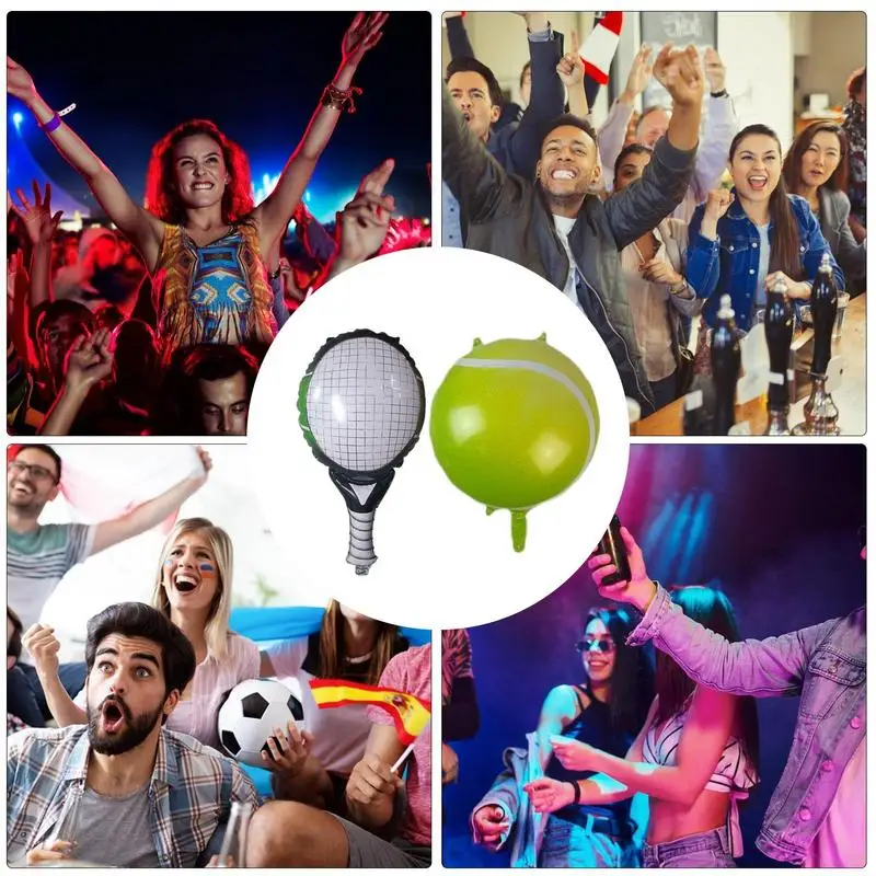 Inflatable Tennis Decoration Ball Aluminum Foil Party Decorative Balloons Birthday Decorations Baby Shower Birthday Party Suppli