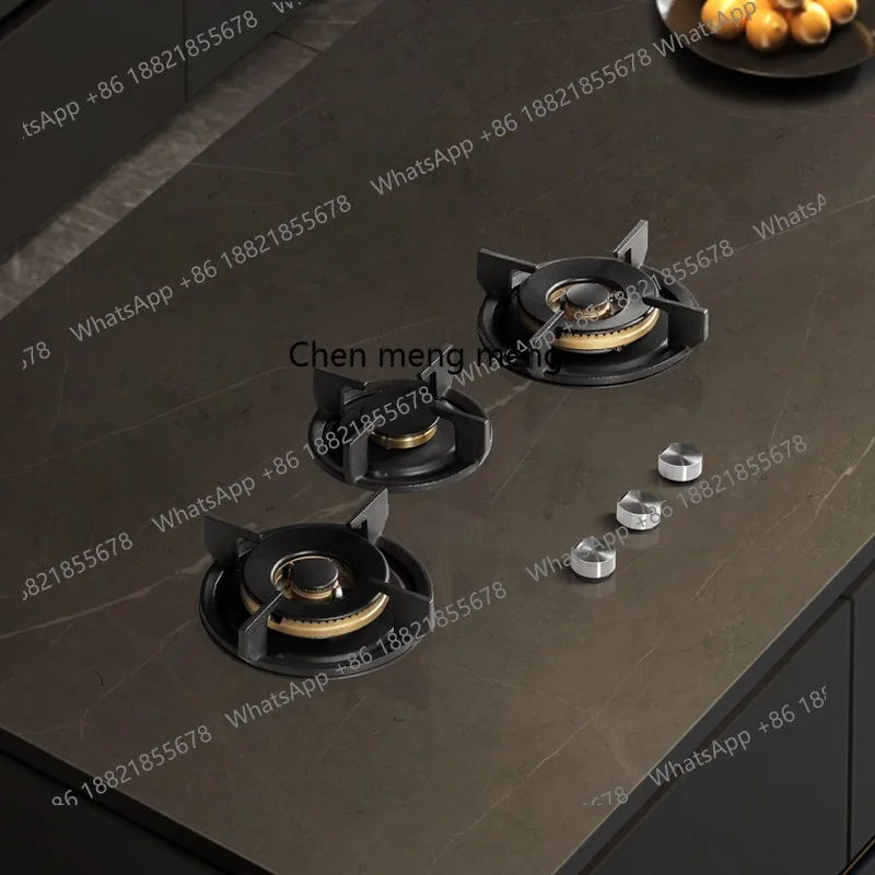 

Embedded hidden gas stove Embedded undercounter three-eye gas stove Household rock slab stove