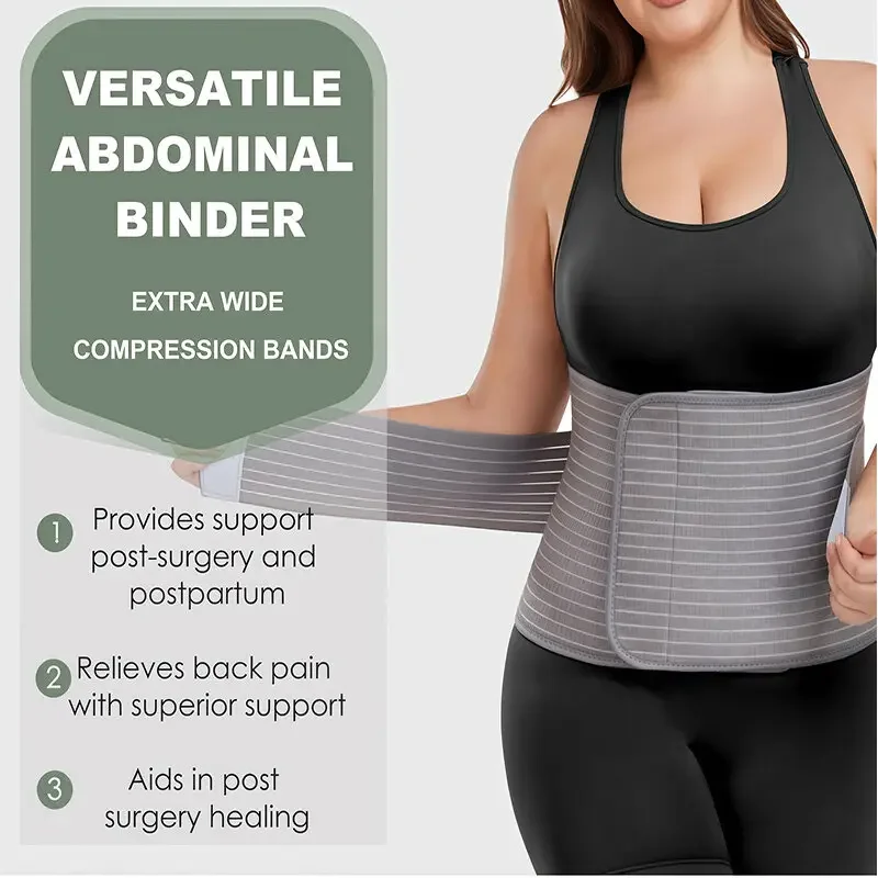 Post Surgery Abdominal Binder Postpartum Recovery Belt C-Section Belly Wrap Breathable Adjustable Waist Trainer Women Girdle