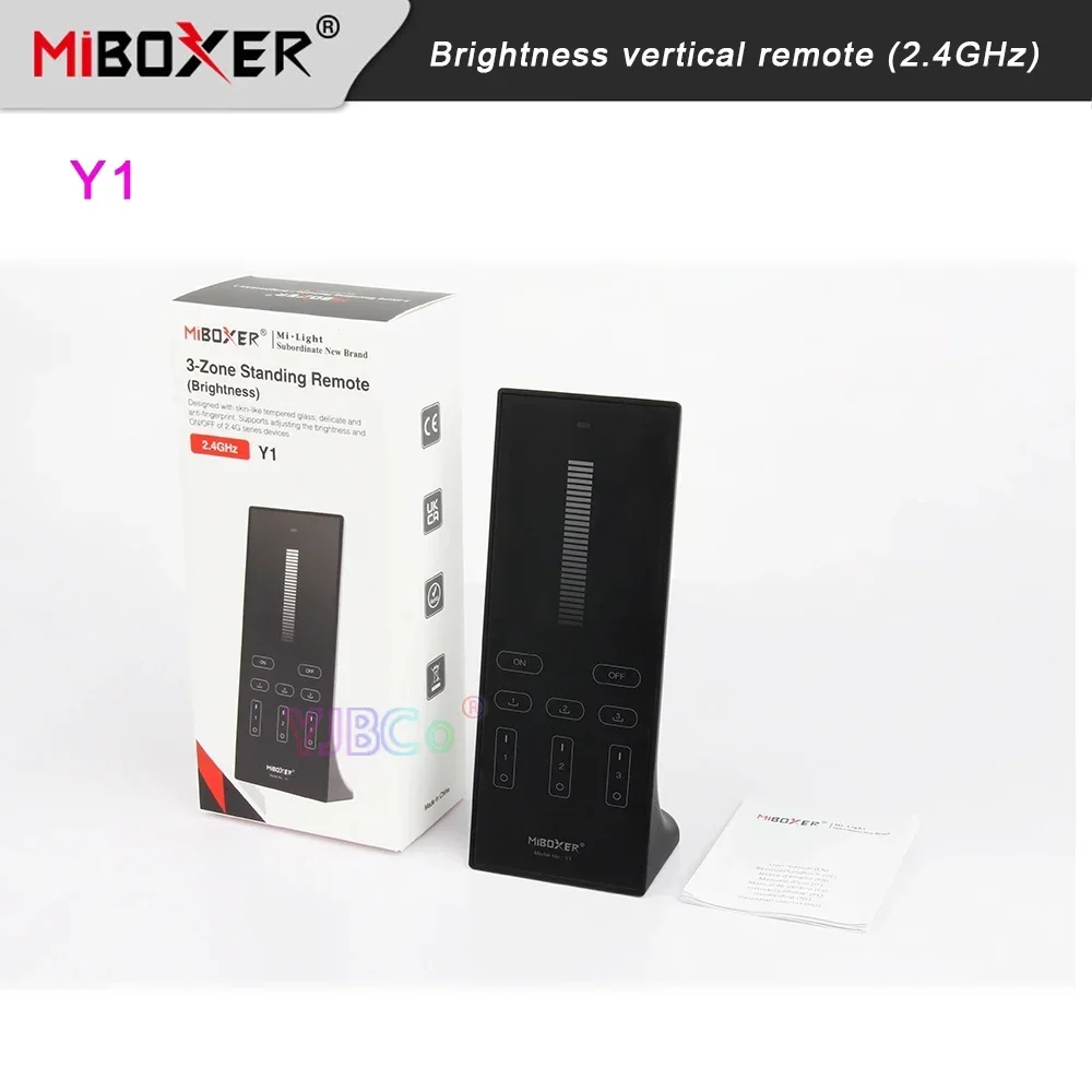 Miboxer Y1 Brightness dimmable 2.4G vertical remote monochrome controller 3V touch single color Dimmer Switch max 3 Save scene