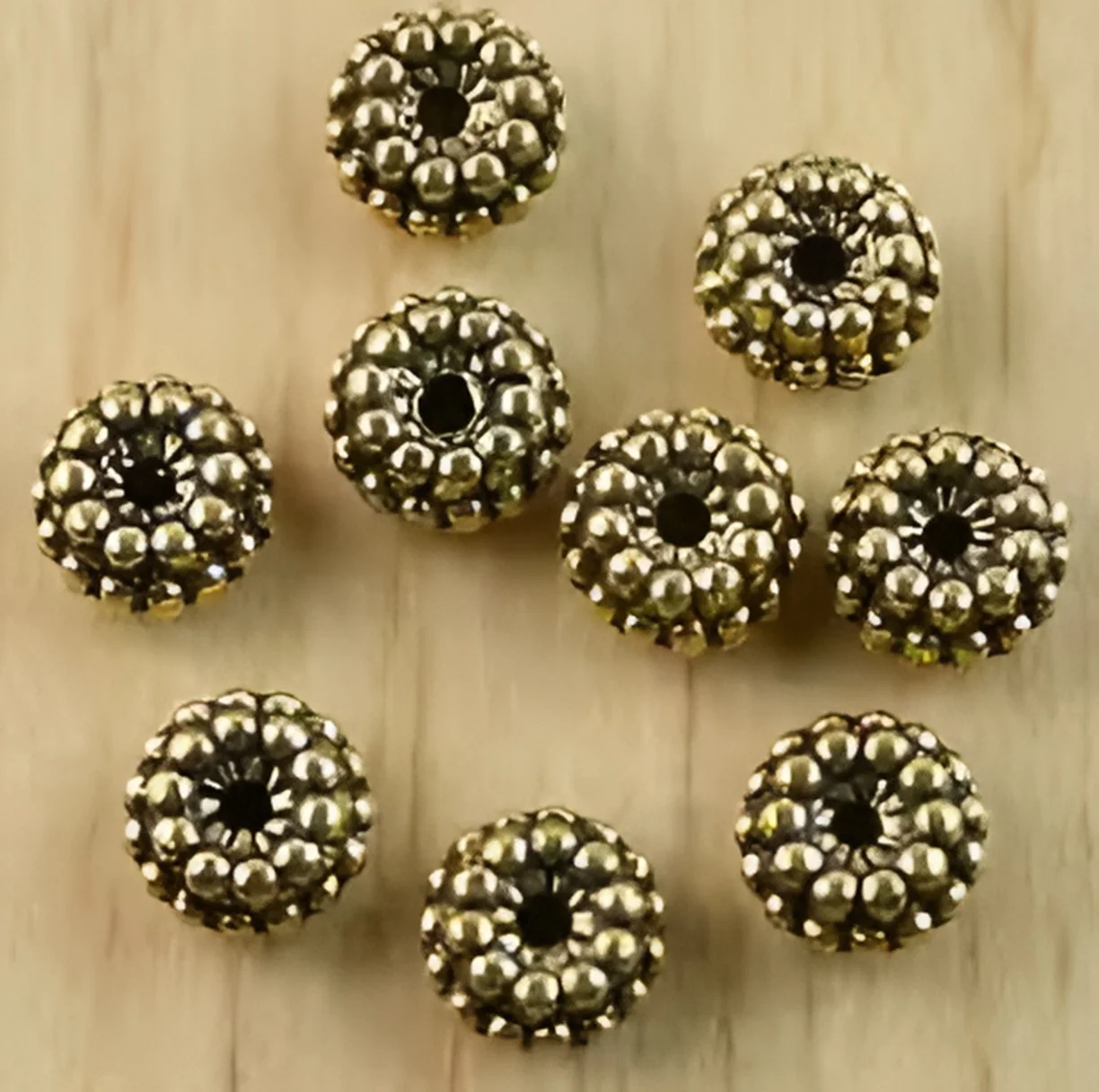 

40pcs 7.1x4.1mm Alloy matel dark gold studded spacer beads HWH1292