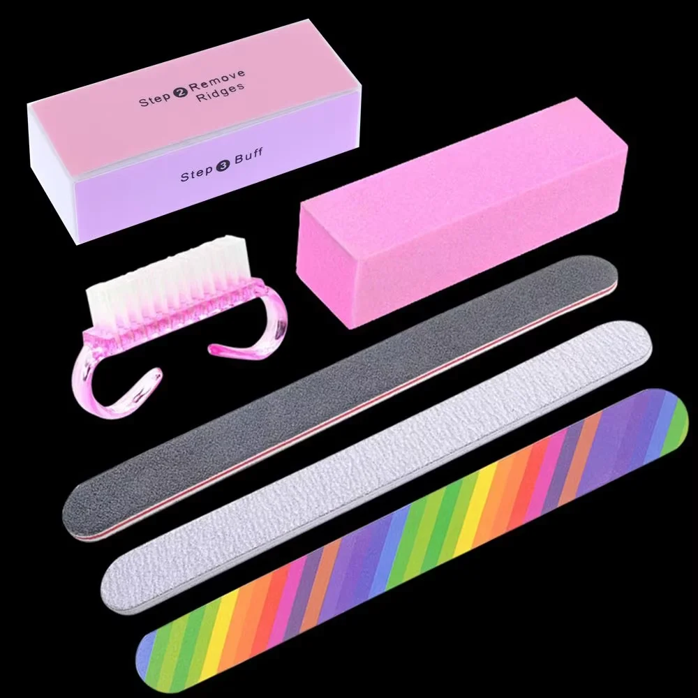 6PC/Set Nail Art Buffer File Block Brush Nail UV Gel Polish Tools Medicure Pedicure Buffing Sanding Polish DIY Nail Beauty Tool