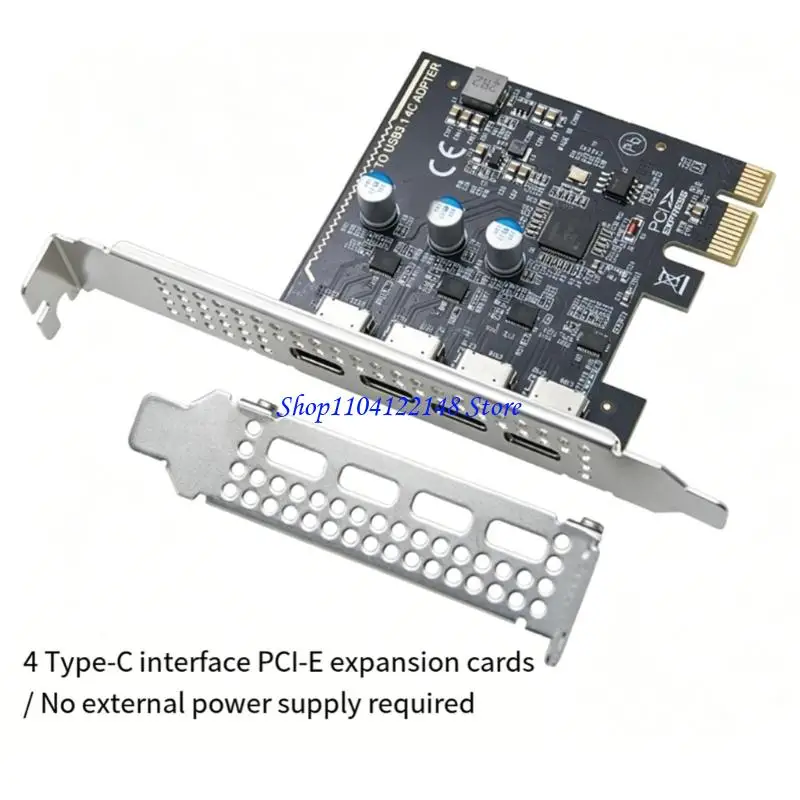 P9FA Low Profile PCIE To 4 Port Type C Adapter PCIE Expansion Card Adapter Converter Board for Desktop Card Accessories