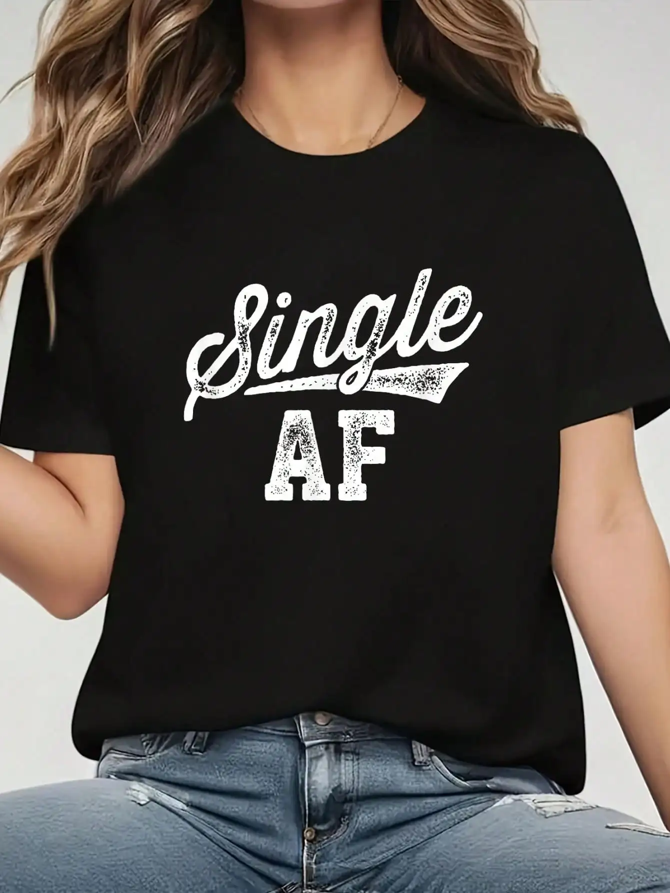 Single AF Funny Singles Awareness Day Anti-Valentine T-Shirt - Graphic Tees Festival Outfits For Women, Tops For Summer, Top De Mujer Women Summer Clothes