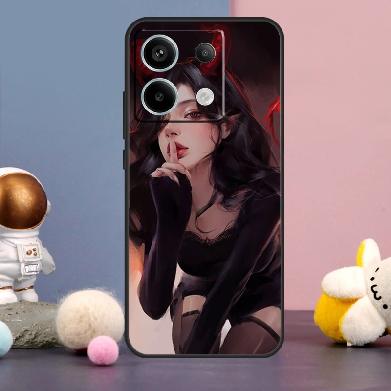  Aesthetic Devil Woman Bad Girl Case For Xiaomi Redmi Note 9 10 11 12 13 Pro Plus 12S 11S 10S 9S Remdi 12 13 C 9C 10C Cover