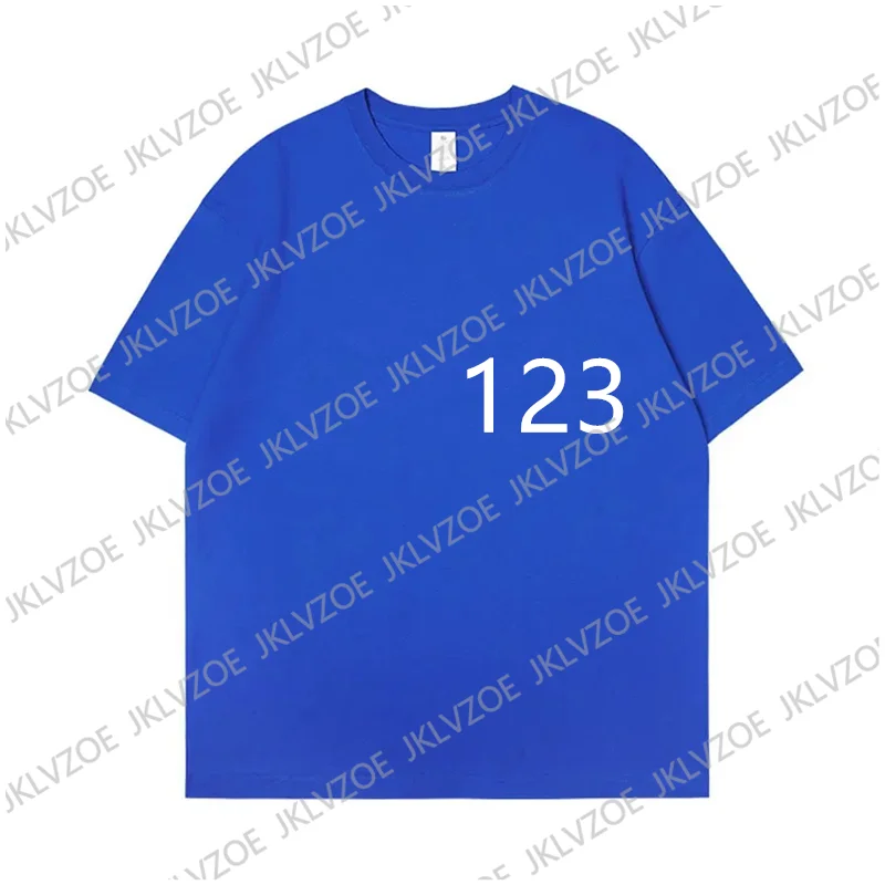 

High Quality Cotton T Shirt Trendy Simple Numbers Printed Tee Short Sleeve Sports Tee Women Men's Motorcycle T Shirt Unisexy Top