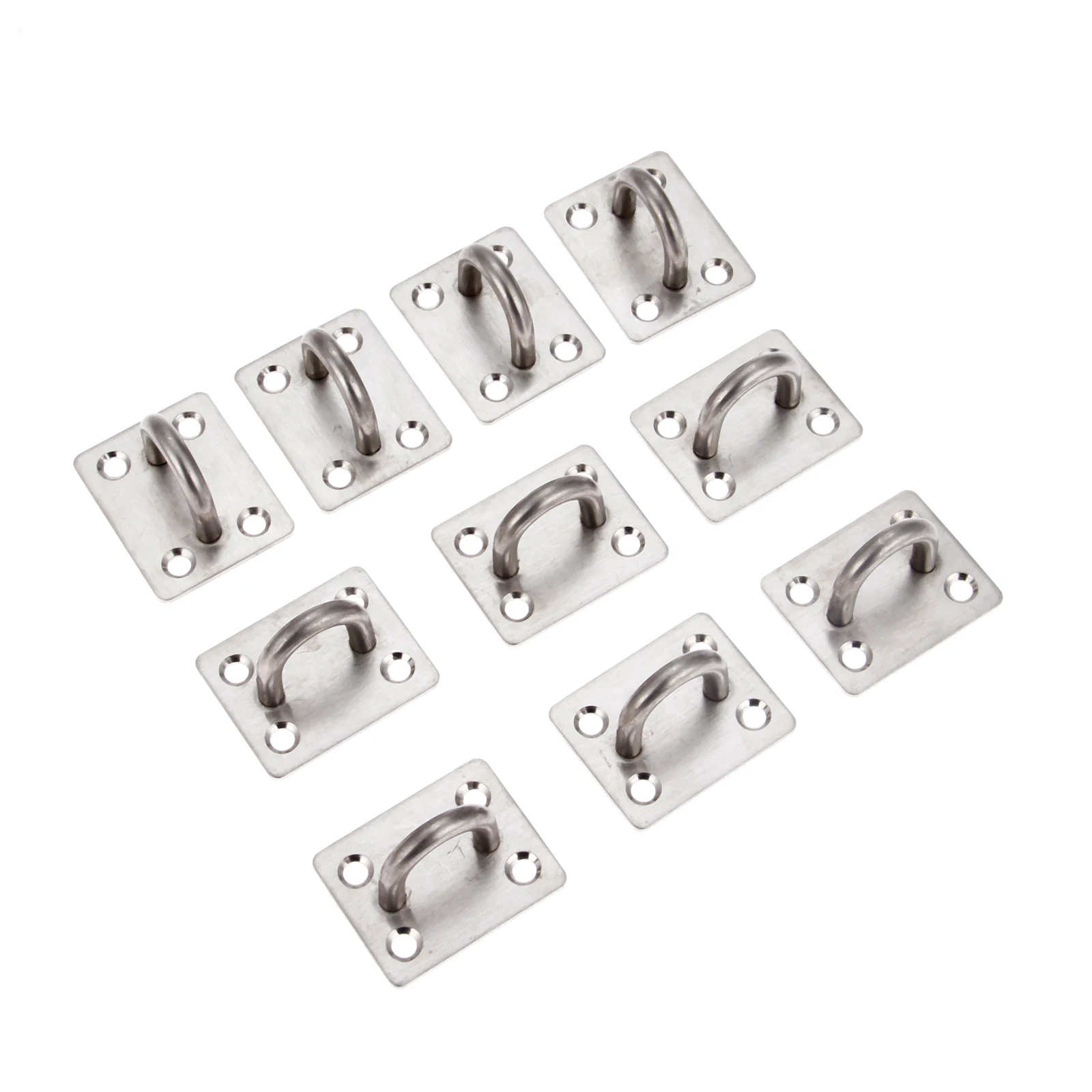 10pcs Stainless Steel U Shape Eye Plate Wall Mount Hook Ceiling Hanger Ring Hook for Ceiling Fan/Chandelier