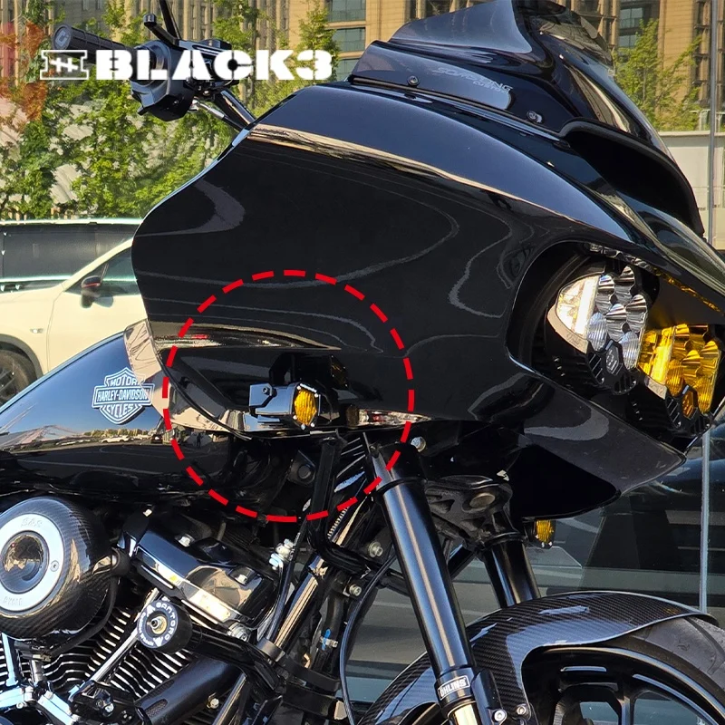 Black3 Baja S1 ブラケットキット HD 2015 以降に適合ロードグライドモーターフロントターンシグナル取付ブラケット簡単な取り付け