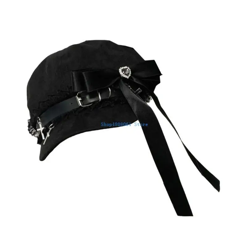 T3LC قبعة بيريه مصنوعة يدويًا للنساء المراهقات في الهواء الطلق قبعات بيسبول على الطراز الياباني اللطيفة ذات حواف واسعة قبعة من #2