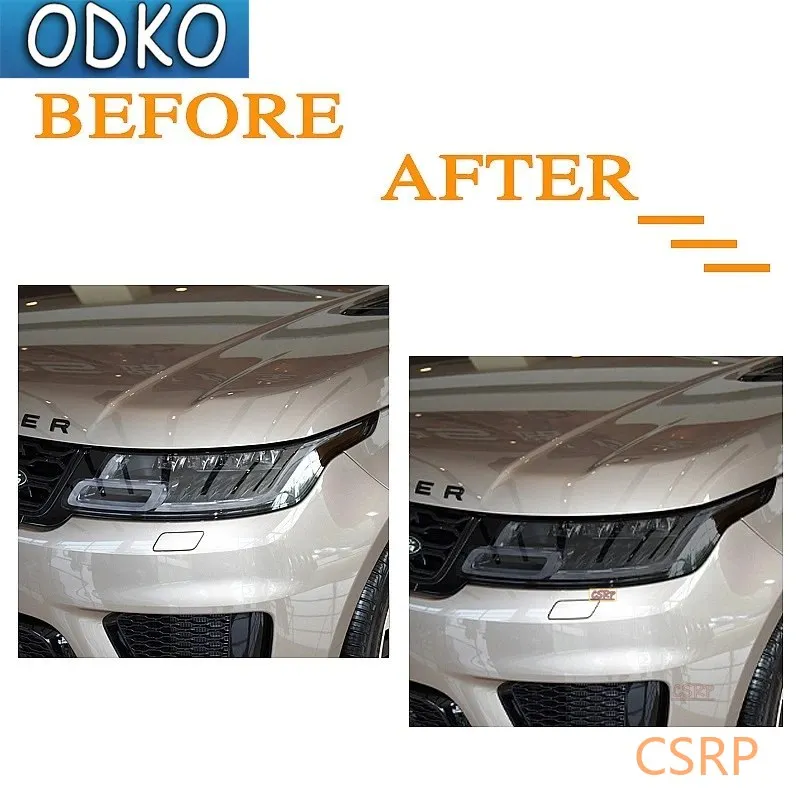 2 Pcs For For Range Rover Sport L494 2014-Present Car Headlight Tint Black Protective Film Transparent TPU Sticker Accessories
