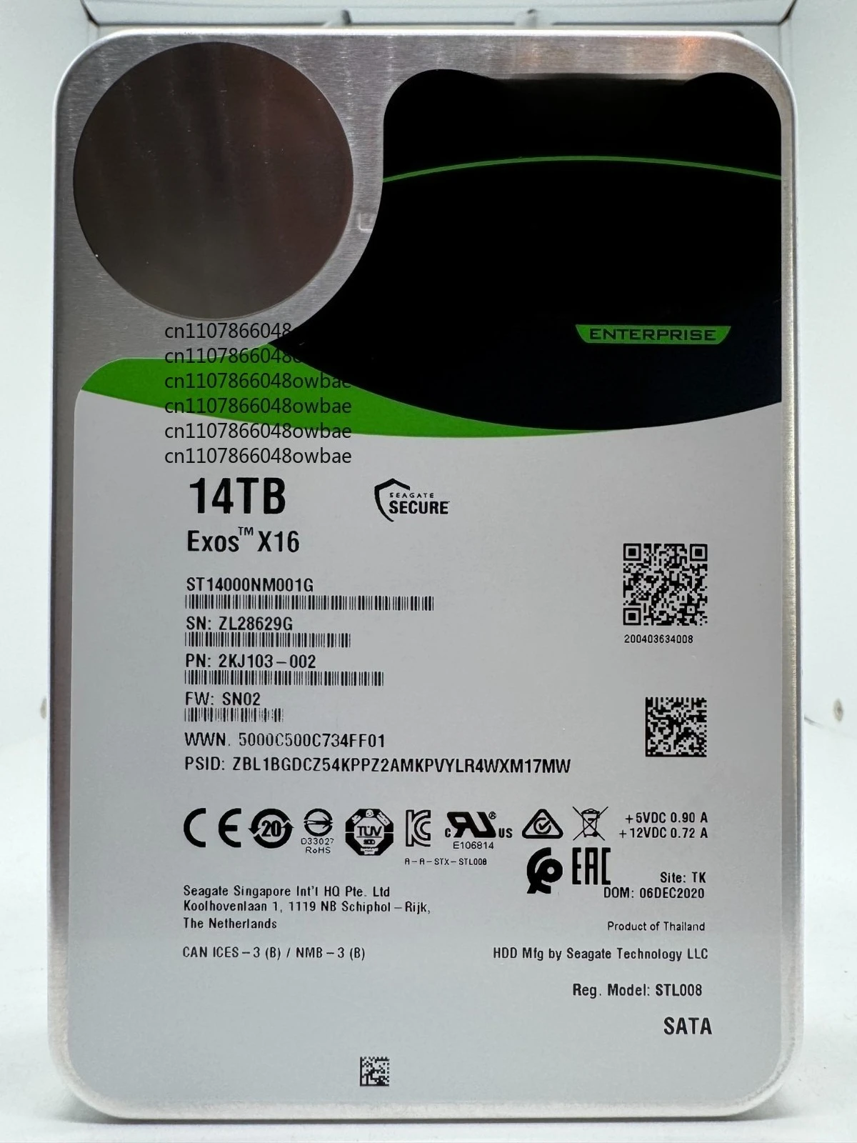 FOR Seagate Exos X16 14TB Internal Hard Drive ST14000NM001G 3.5 