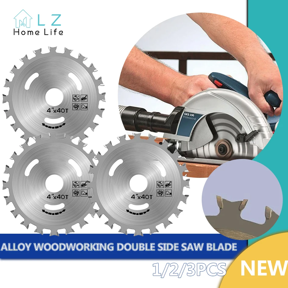 Alloy Circular Saw Blade Double Side Saw Blade Roughing Disc for Wood 4 Inches Multifunctional Saw Wood Aliuminum Cut Disc