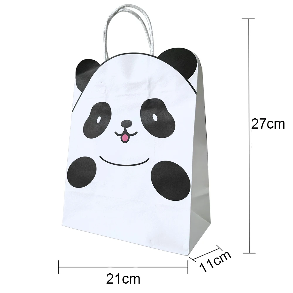 6/12/24/48 Stuks Dieren Papieren Goodie Bags Met Handvat Panda Kat Beer Gift Bag Snoep Koekjes Zakken voor Party Decoraties Levert