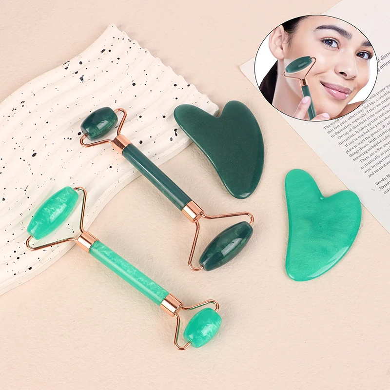 1/2Pcs Multifunctional Face And Neck Massager Resin Roller Beauty Scraping Double-ended Massage Stick To Unblock And Relax