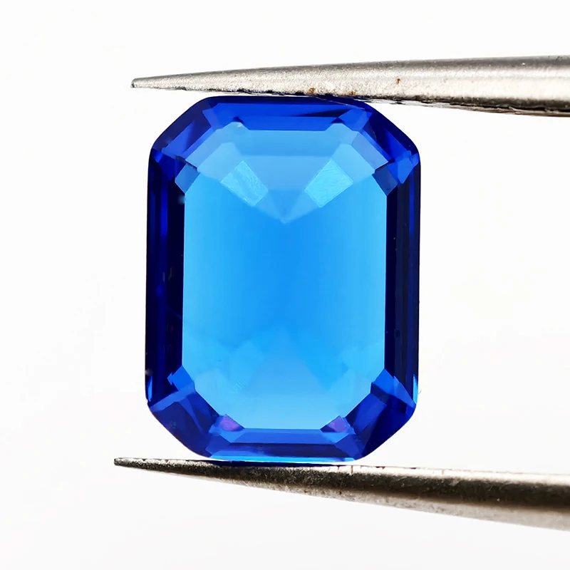 NEW Emerald Shape Blue Cobalt Spinel Loose Gemstone Diamond for Jewelry Making 6