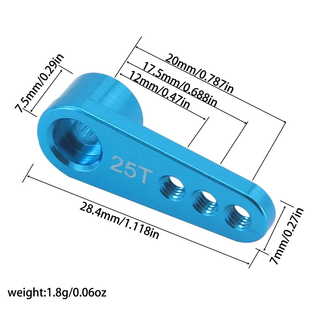 Brazo Servo de Metal de 28,4mm para coche teledirigido 1/10 Wltoys Futaba Hsp Axial Scx10 Trx4 Trx6 Rgt Metal 25t Servo brazo de dirección de elevación