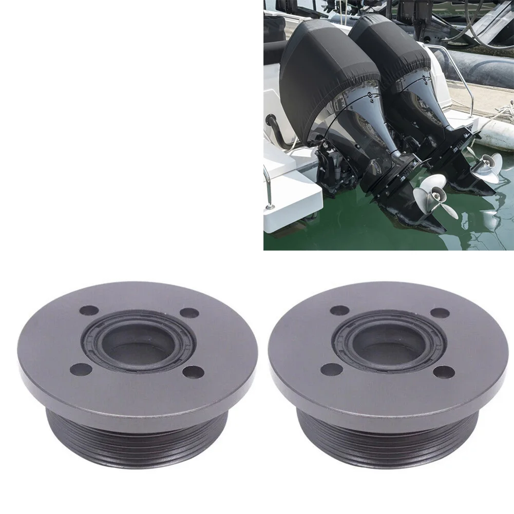 2Pcs Trim Cylinder End Cap with Seals for Outboard 55-90HP Replacement for Power Trim Lift Assembly 6H1-43821-11