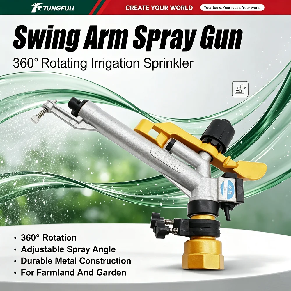 360° Rotation Swing Arm Spray Gun for Horticulture Garden Maintenance Farmland Irrigation Construction Site - Durable Sprinkler