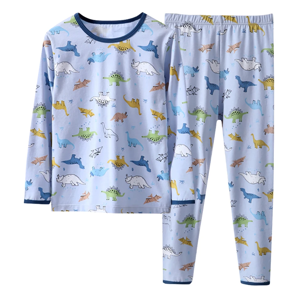 

Cotton Kids Autumn Pajama Sets Children Comfort and Warm Sleepwear Sets Boys and Girls Cartoon Print Sleepwear