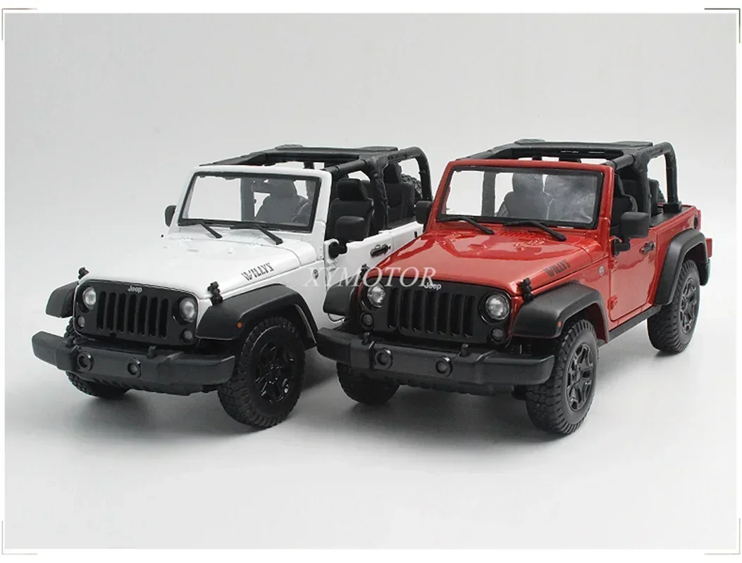 

Maisto 1/18 For Jeep Wrangler Wellys Metal Diecast Model Car Kids Toys Gifts For Collection Orange/White/Black/Red/Yellow