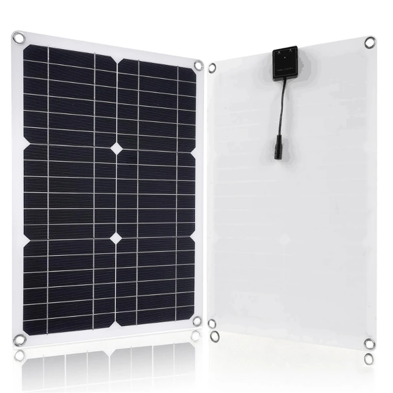 200W Solar Panel Kit 18V Solar Plate Dual USB Port Solar Cells Power Bank for Phone MP3 RV Car Camping Outdoor Emergency Power