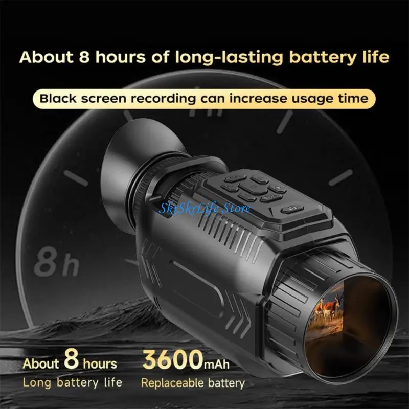 E65E Portable Day Night View Goggles Multiple Functional 28x Enlarge Monocular Easy to Carry for Camping Hiking