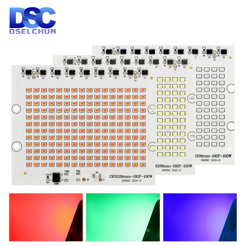 100W RGB LED Chip SMD 2835 Flood Light Beads AC 220V-240V Led Floodlight Lamp DIY For Outdoor Lighting Red Green Blue Spotlight