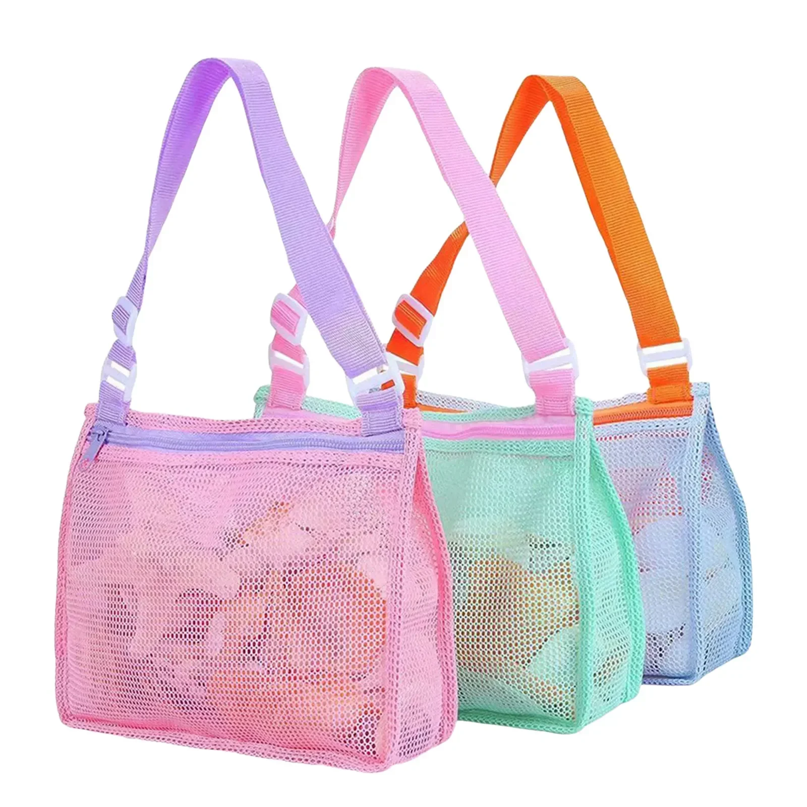 

Beach Mesh Hollow Bag Sand Toys Totes Kids Shell Collecting Little Girls Boys Vacation Playing Lightweight Shoulder Bag