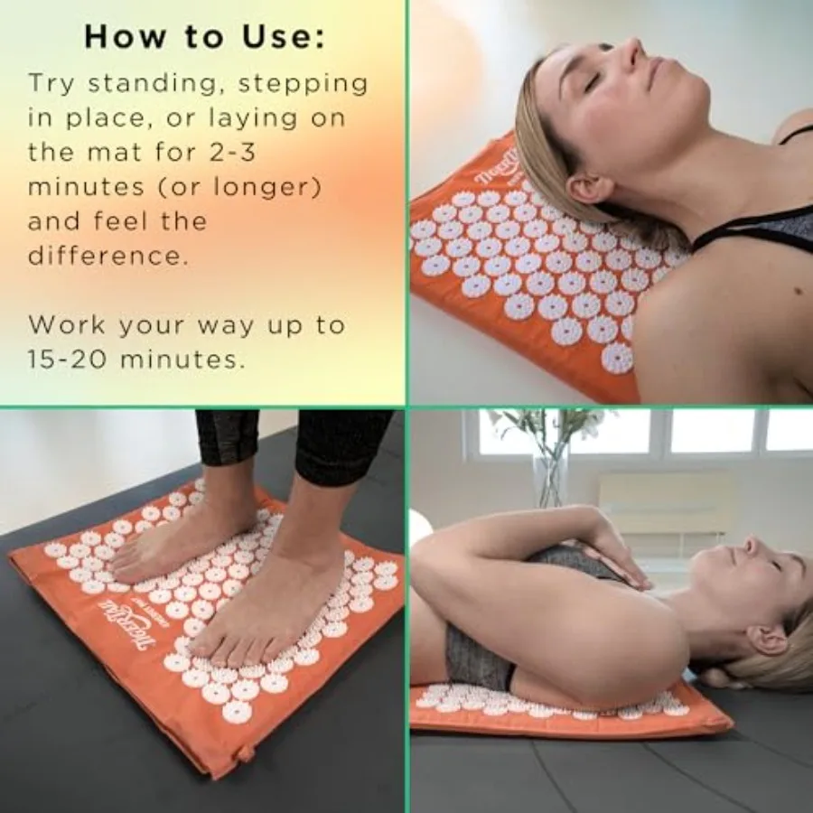 Akupressur-Energiematte für Nacken, Rücken, Schulter und Füße, Schmerzlinderung, Endorfine lindern Stress, revitalisieren Sie Energieaufgaben