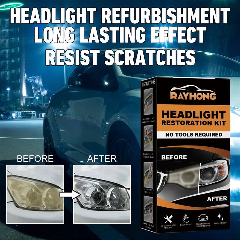 Car Headlight Restoration Kit Auto Headlamp Lens Restore Oxidation Yellow Scratch Restore Polishing Cleaning Tool