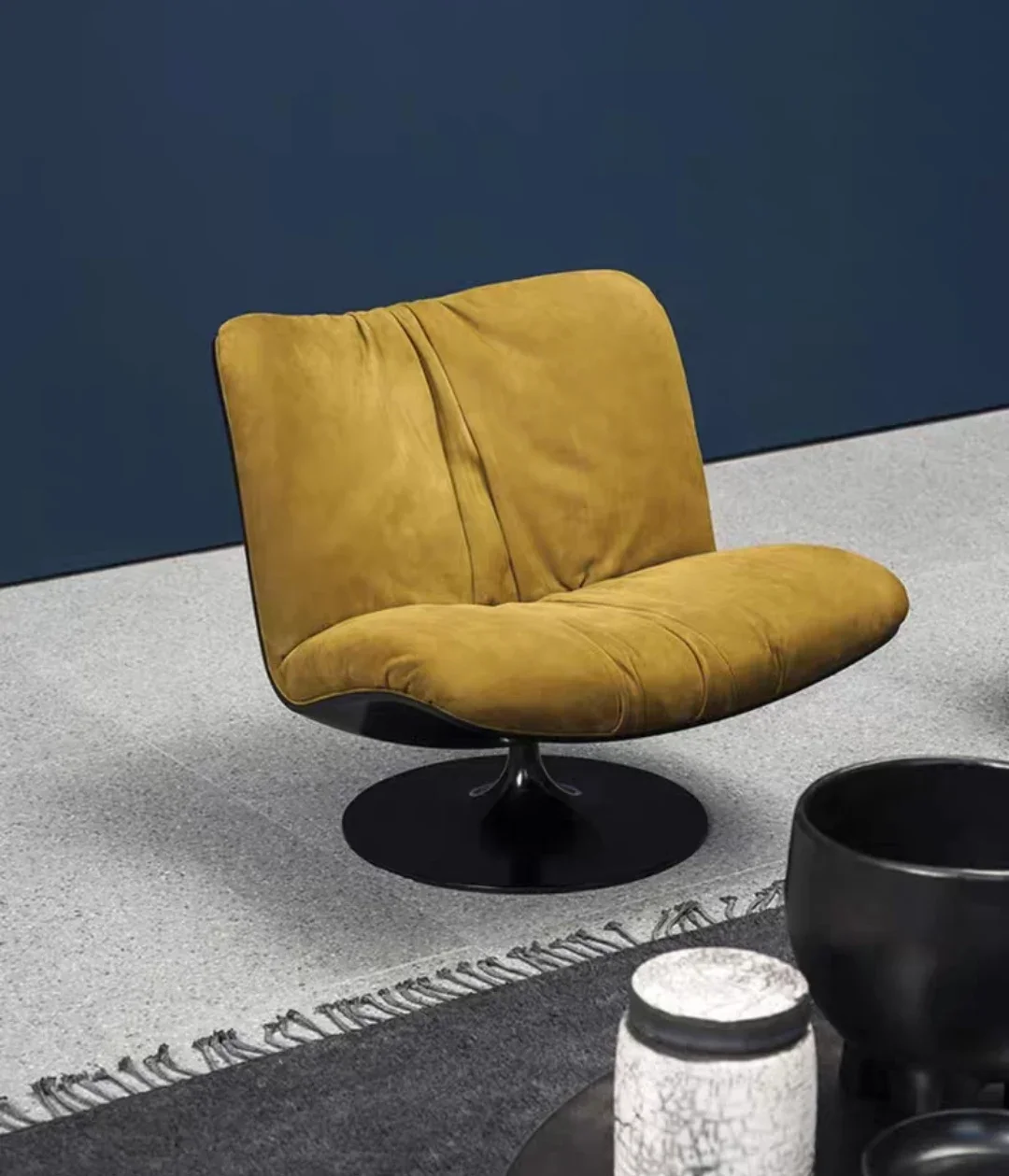 

Modern Italian minimalist leisure recliner chair Nordic luxury lounge single sofa chair bedroom living room chairs with ottoman