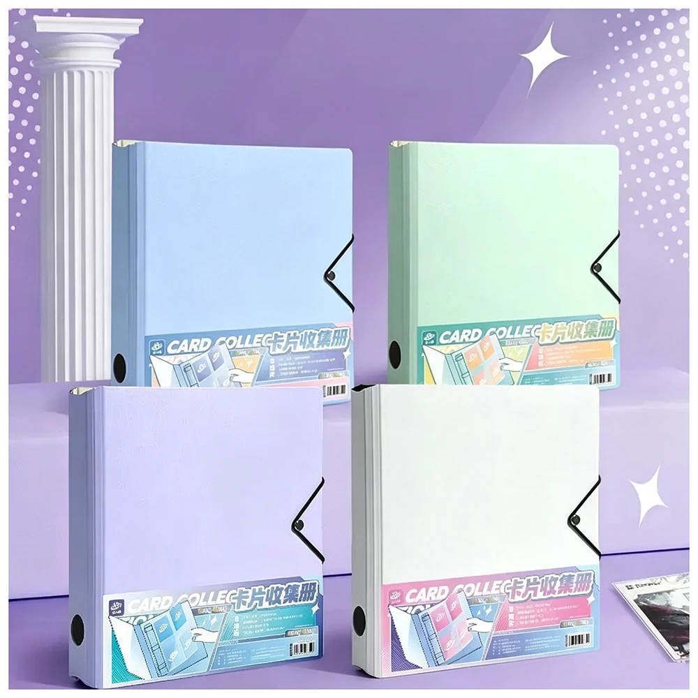 Kawaii Kpop Binder A5/A4 Photocard Album PVC Free for 3 inch Cards Polaroid,4/9 Pocket Pages Card Binder White Purple Blue Green