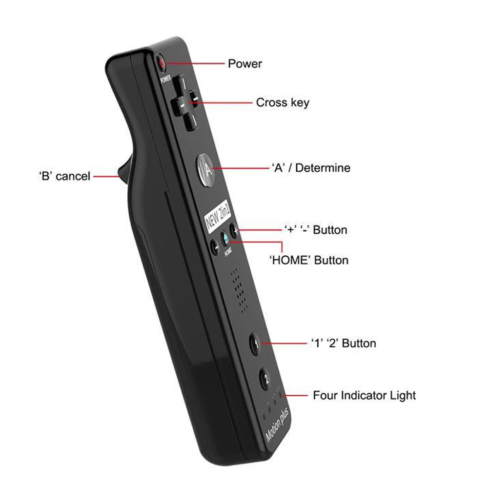Pilot zdalnego sterowania 2 w 1 z kontroler nunchako dla konsola Wii bezprzewodowy pad do gier z ruchem Plus sterowanie grami Wii