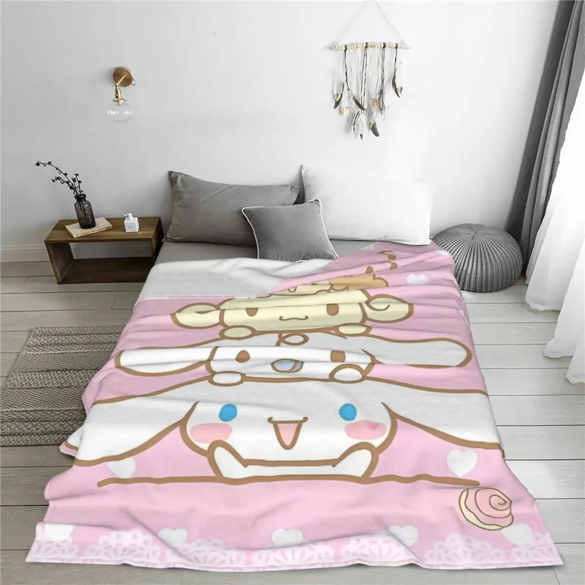 Cinnamoroll Cartoon Cute Dog Flannel Blankets Japanese Kawaii Awesome Throw Blanket for Home Rug Piece