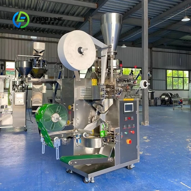 Customized Food Tea Bag Packing Machine Inner/Outer Bags Tab Filling Wrapping Automatic Granule Packaging Machine