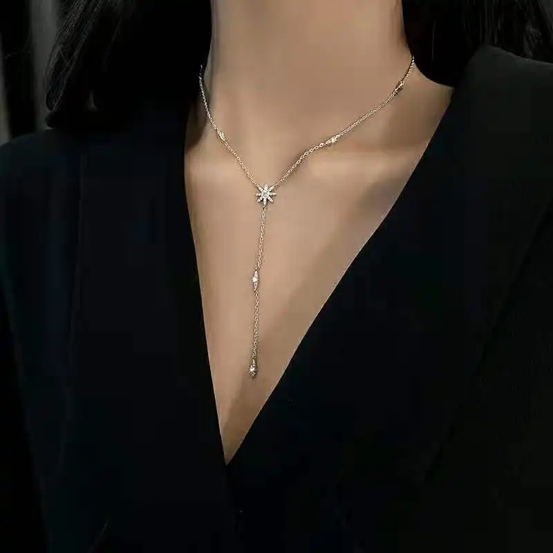Women's 925 Silver Star Pendant Necklace, Everyday Elegance