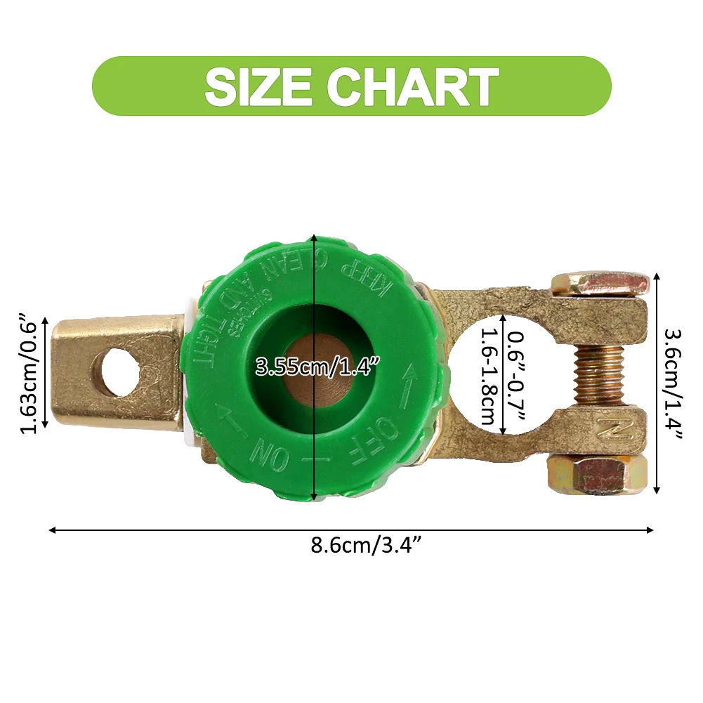 Car Battery Switch Battery Cut-off Switch Protector Battery Leak-proof Disconnect Truck Auto Vehicle Parts Battery Terminal Link